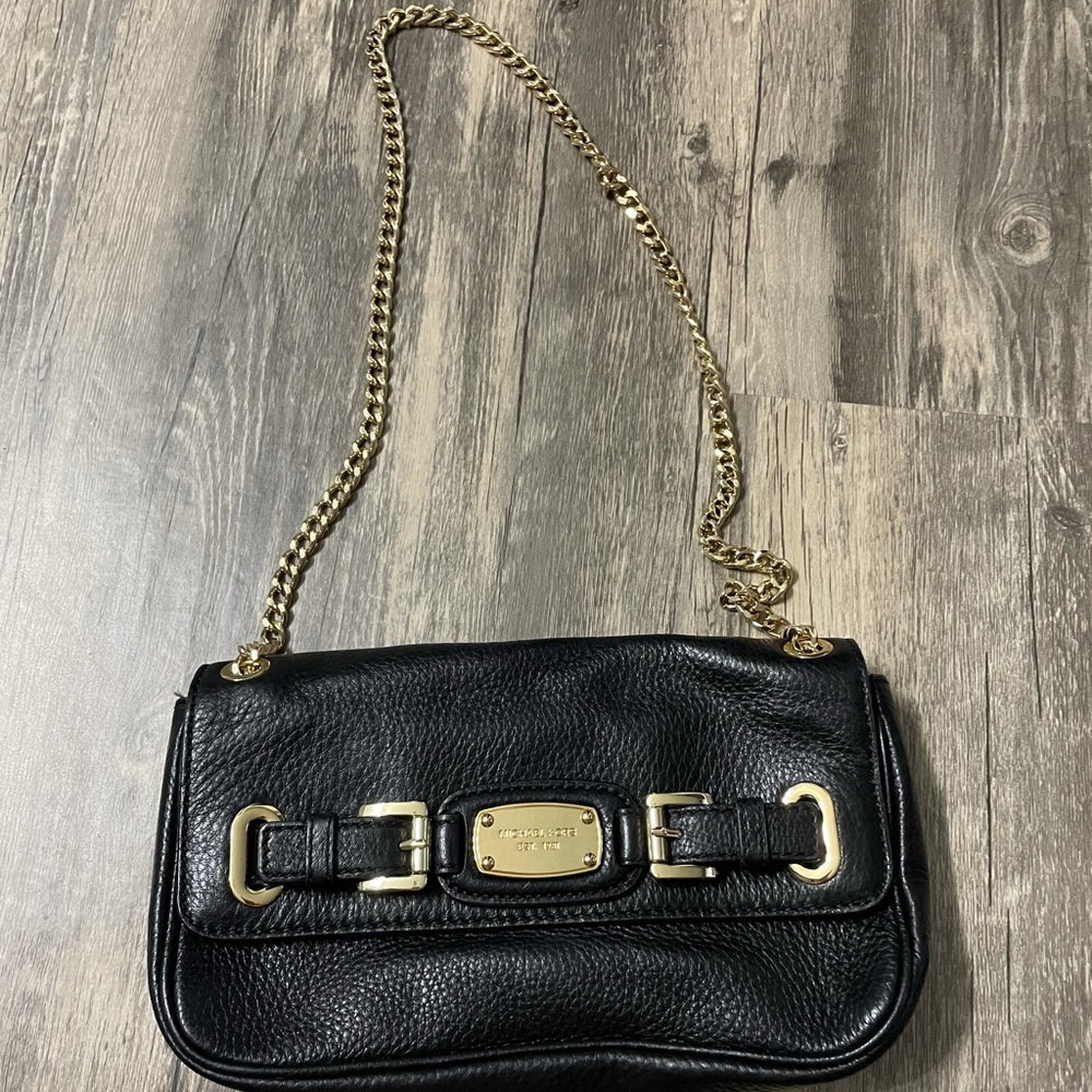 Michael Kors gold and black satchel